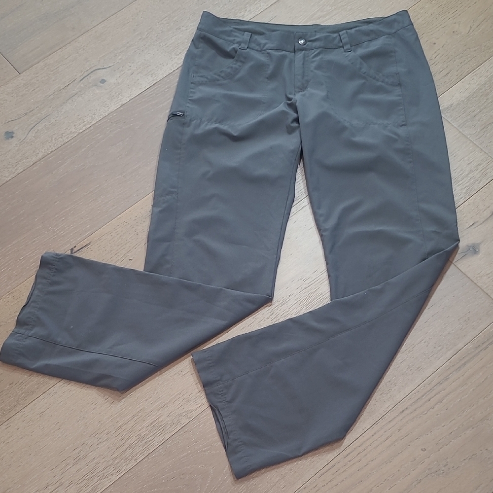 Patagonia Happy Hike Pants Women's sz 8 Grey Active Straight Leg Low-Mid Rise